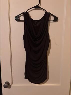 Apt. 9 Black Sleeveless Draped Ruched Top Size S